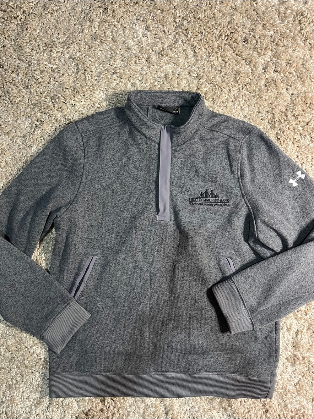 Under Armour Men's Gray Quarter-Zip Pullover Sweater xl